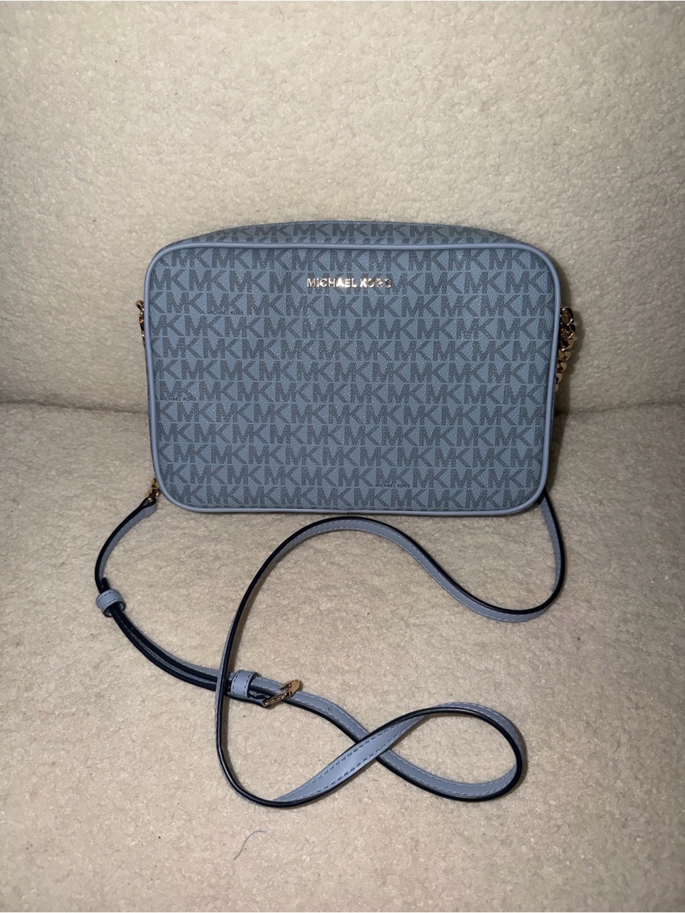 Michael Kors Blue MK Signature Crossbody Bag